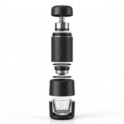 portable espresso coffee machine with cup 